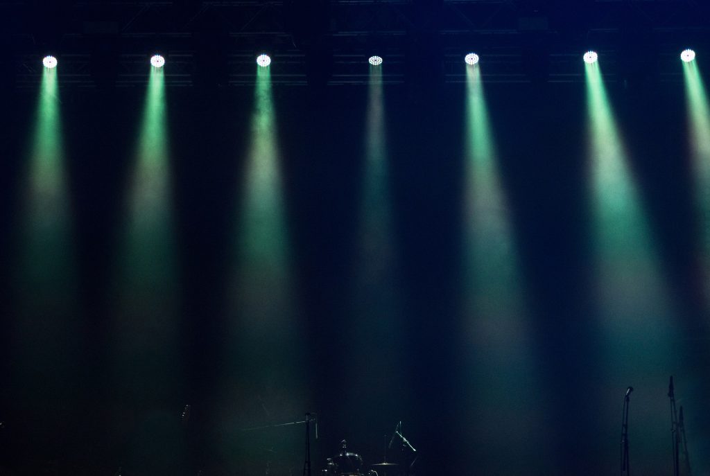 Green stage lights
