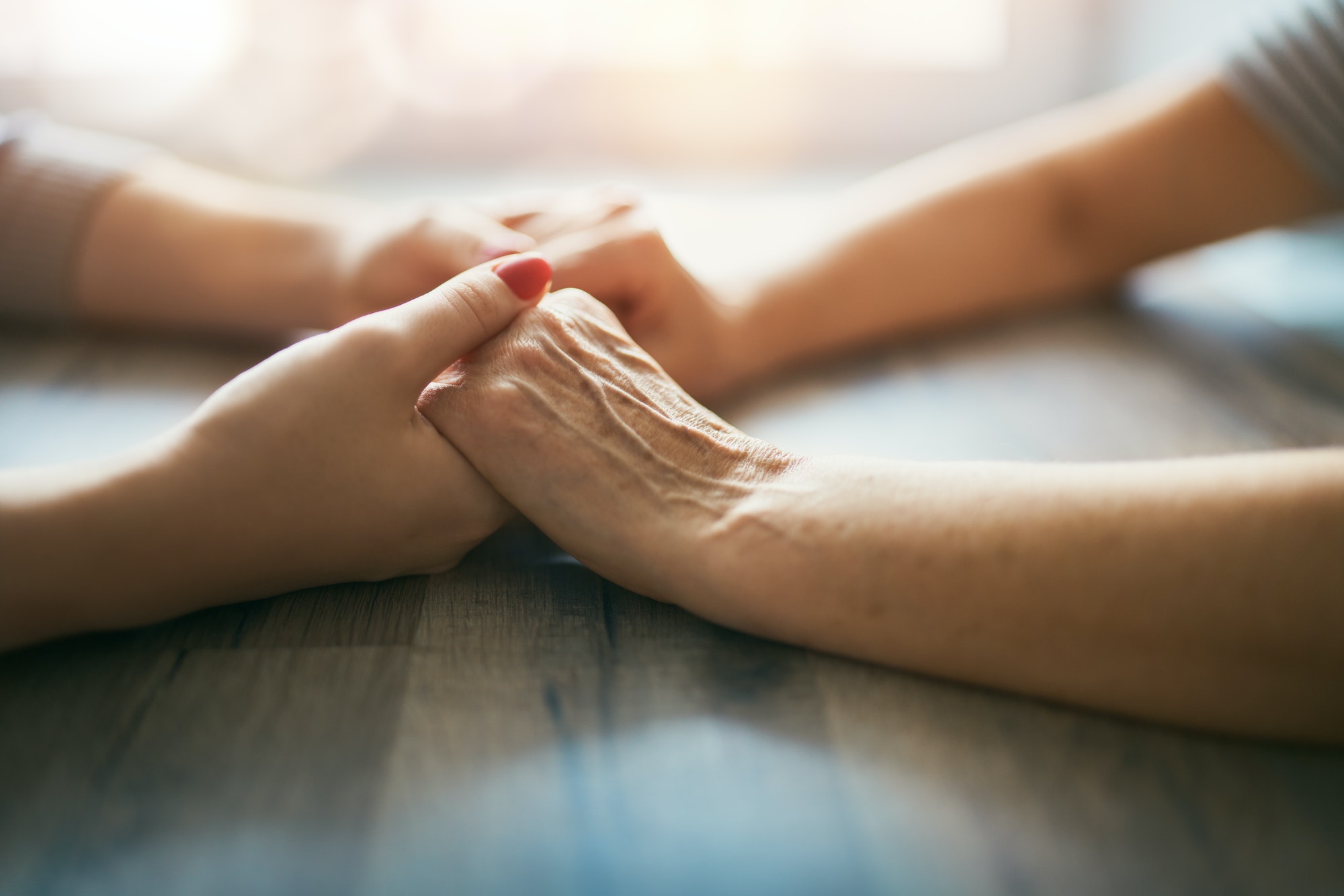 Hands in hands close up