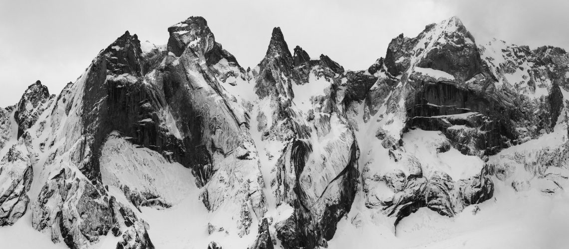 Detail of the Sciore group in the Rhaetian Alps in Switzerland.