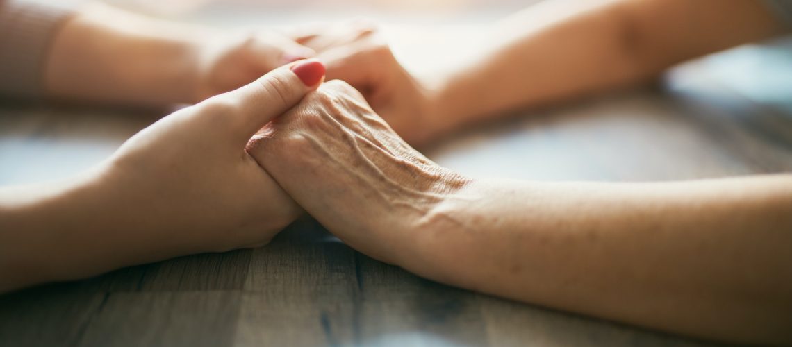 Hands in hands close up