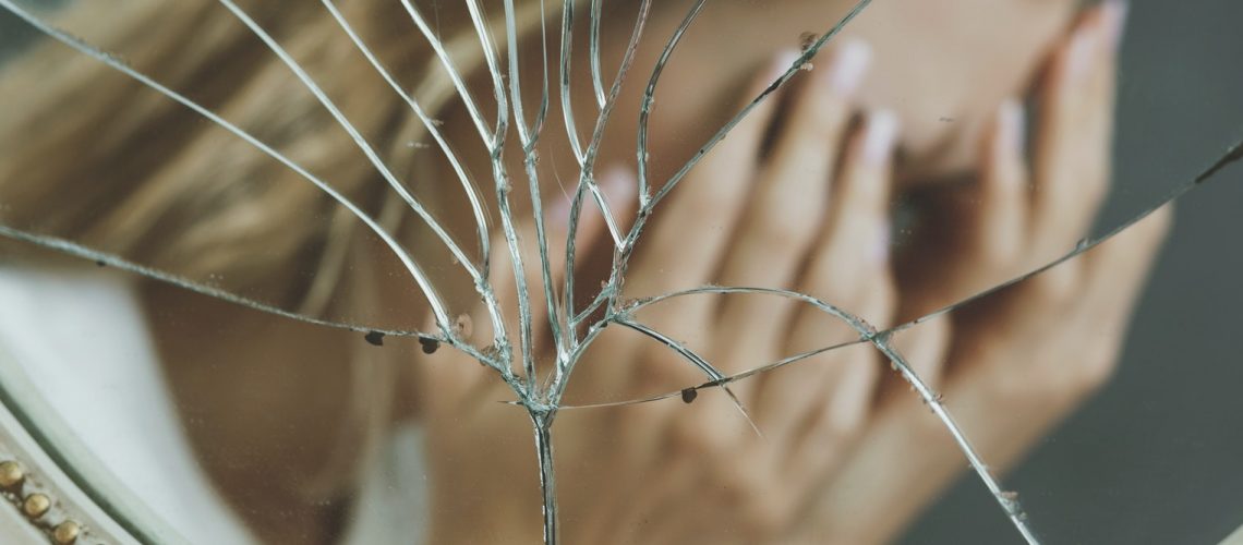 Reflection of broken mirror